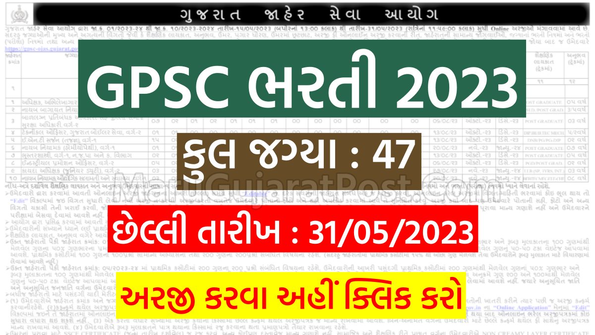 Gpsc Bharti Apply Online Notification Eligibility Gpsc