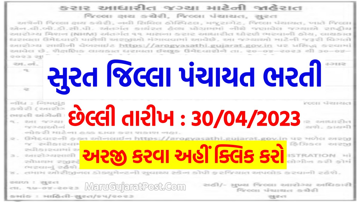 District Panchayat Surat Bharti 2023 | Notification | Apply Online ...